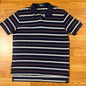 Polo Ralph Lauren Shirt Short Sleeve Navy White Stripe Green Pony Men’s large